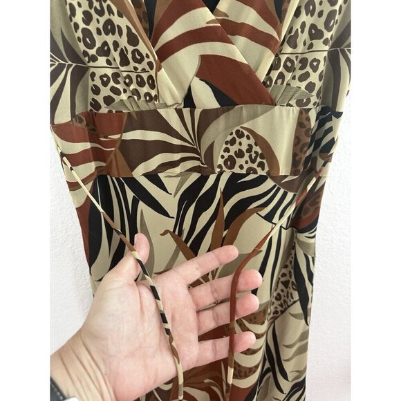 Connected Apparel Sleeveless Brown Empire Waist Floral Cottage Earthy Fall Sz 10 - Picture 4 of 5